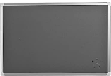 Bi-Office Filztafel New Generation, Pinnwand mit Aluminiumrahmen, 120 x 90 cm, Grau