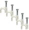 Round White Cable Clips 6mm with Fixing Nails - Packs of 100