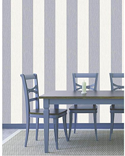 Debona Glitter Encrusted Vinyl Wallpaper Stripe Ivory & Silver 9013 Full Roll