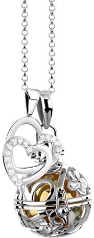 Nenalina EFS-038 - Collana da donna da 80 cm, con ciondolo chiama angeli, in argento Sterling 925