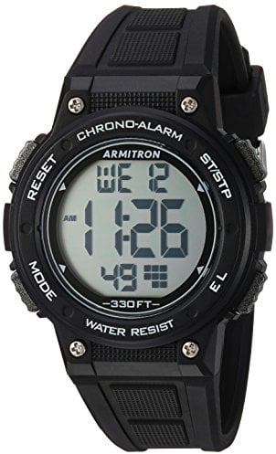 Armitron - Orologio sportivo da donna, digitale, con cronografo, cinturino in resina, 45/7086, Nero