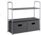 Amazon Basics Schrank-Organisationssystem mit DREI Regalböden aus Stoff und Zwei Zusammenschiebbaren Oben Offenen Behältern, 32.7 x 12.2 x 31, Grau