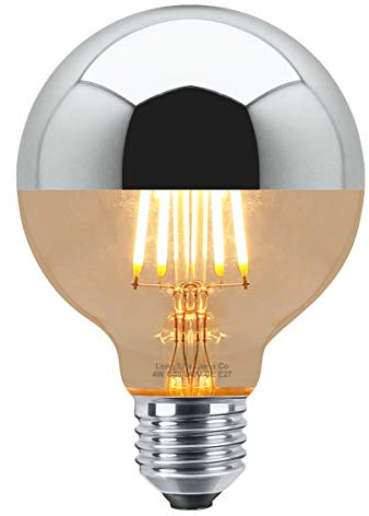 4w LED Crown Silver Light Bulb Mirror Top E27 Warm White