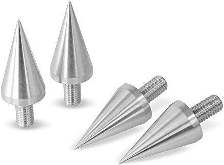Precisiongeek - Large Aluminum Speaker Spikes M8, 15mm long with Cone 20mm Diameter and 37mm Length - Set of 4 Spikes