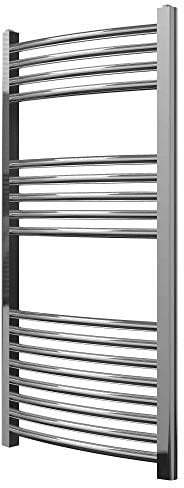 Chrome Curved Heated Towel Rail 500mm wide x 1000mm high Central Heating Towel Radiator