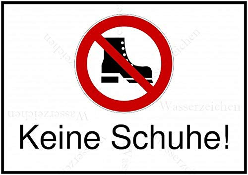 30cm! Aufkleber-Folie Wetterfest Made IN Germany Bitte Keine Schuhe ausziehen anlassen Nicht erlaubt verboten S629 UV&Waschanlagenfest-Auto-Vinyl-Sticker Decal Profi Qualität