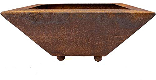 Manufaktur Lichtbogen Rost Pflanzschale quadratisch 35 x 35 x 16 cm Gartendeko Edelrost