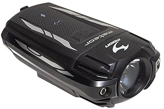 Moon Light the Way You Ride On Meteor 400 Lumens IPX4 Rechargeable Handlebar Mounted Front Cycle Light, Built-in Battery, Max Runtime 80 Hours, Black