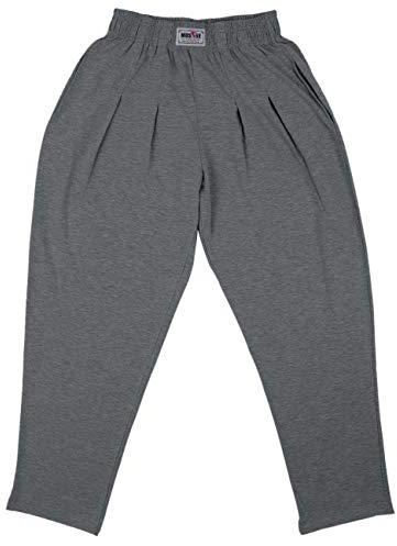 Muscle Alive Herren Fitnessstudio Ausgebeulte Hose für Bodybuilding Baumwolle und Elasthan Dunkelgrau XXL