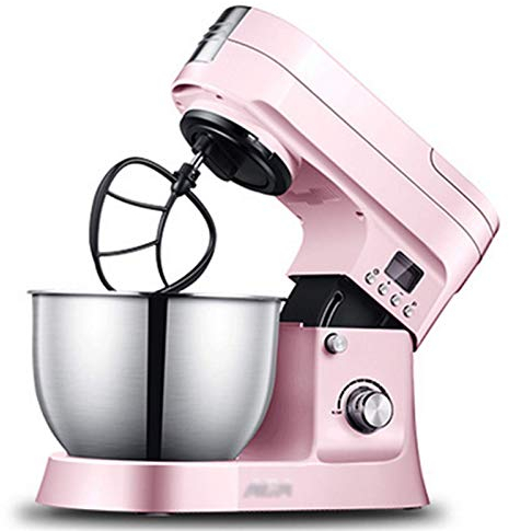 GAOLIGUO Impastatrice 6.2L, 1000W 10 velocità Robot da Cucina Mixer Multifunzione Sbattitore Elettrico con Gancio a Foglia, Gancio a Spirale e Frusta Robot impastatrice,Pink
