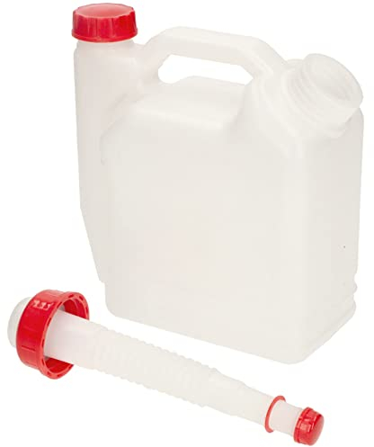 KOTARBAU Double bidon pour carburant et huile 1 l + 0,4 l 2 en 1 avec bec verseur pour carburant et huile, en plastique, blanc