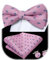 Dubulle Herren Seidenkrawatte und Einstecktuch für Hochzeit Smoking .., Pink, Flamingo, Medium
