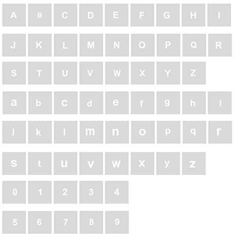 AIEX 62 Stück waschbare Kunststoff-Schablonen für Bastelarbeiten, Zeichnen, Schreiben (2,5 cm)