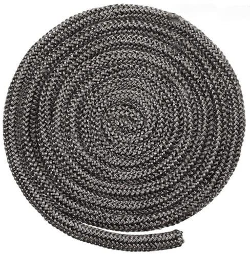 DAZZLEEX Cuerda de sellado ignífuga de alta temperatura, cuerda de sellado de chimenea, fibra de vidrio, negra, quemador de leña, 20 mm