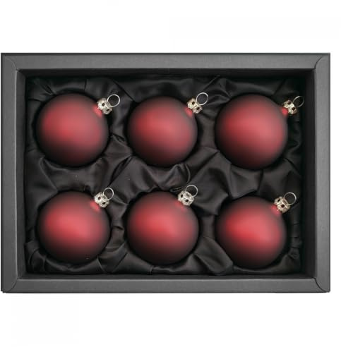 “Christmas Classic” – 6 cm Weihnachtskugeln/Christbaumkugeln rot matt