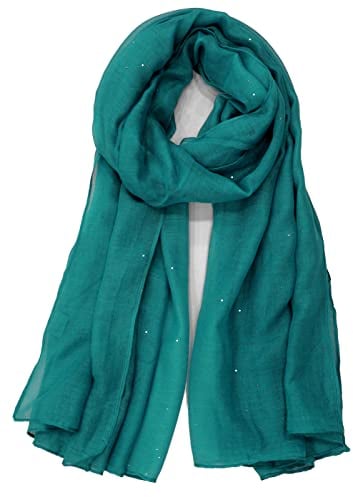 Van Der Rich ® - Pailletten Schal Weiches Halstuch - Damen (Petrol)
