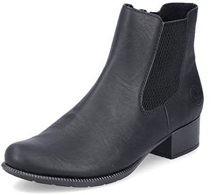 Rieker Damen Chelsea Boots 78600, Frauen Stiefeletten,Schlupfstiefel,flach,Stiefel,Bootee,Booties,halbstiefel,Kurzstiefel,schwarz (01),36 EU / 3.5 UK