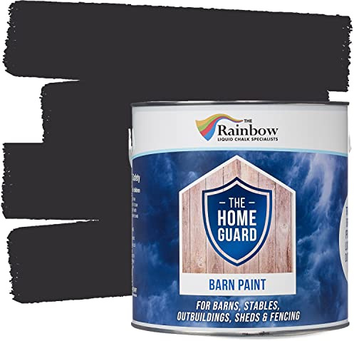 Rainbow Chalk Markers Home Guard Barn & Fence Paint, 2.5 L, Flint | Hard-Wearing & Durable, Water Repellent & Weatherproof Exterior Paint for Wood, Fence, Metal & Masonry, Anti-Mould Formula