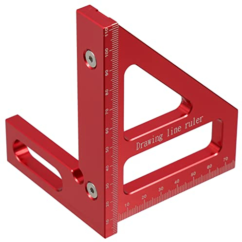 DOITOOL Aluminiumlegierung 45/90-Grad-Lineal Holzbearbeitung Winkelmesser Gehrungsdreieck Lineal Layout Messwerkzeug Kombination Quadratisches Lineal-Set Für Ingenieurtischler