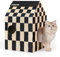 Conlun Casa para Gatos Cartón con Rascador para Felino Carton & Catnip, Fácil de Armar Casa Gato Cartón para Diversos Estilos de Decoración del Hogar, Juguetes para Gatos Pequeños Animales Interiores