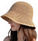 Fischerhut Damen, Sonnenhut Damen aus Luftig Gewebtem Papierstroh Bucket Hat Faltbarer Anglerhut Stroh Sommerhut Frauen Outdoor UV Schutz Fischerhüte Beige Eimer Hüte Fischerhut 56-58cm