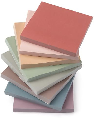 Sticky Notes 3x3 Self-Stick Notes Pads with 8 Morandi Colors, Easy to Post for Office, School, Home, 8 Pads/Pack, 70 Sheets/Pad, OB 005-8