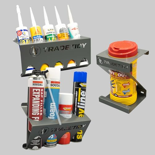 Tradetidy TT-STSCWH Silicone Tube/Spray Can/Wipes Holder Triple Pack (Grey)