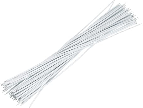 QUARKZMAN 50Pz 20Awg Doppio Cavo Connettore Stagnato 1 Pin 20Cm Filo di Collegamento Elettrico Saldata Terminale Filo Volante Flessibile per Connessione Interna Bianco