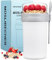 Mitsemmo Müslibecher to Go 760ml+230ml,Müsli Cup to Go Becher,Joghurtbecher to Go mit Löffel,Cornflakes to Go,Müslibecher Müslidose Müslischale Frühstücksdose Müslibox,Joghurt to Go Becher (Weiß)