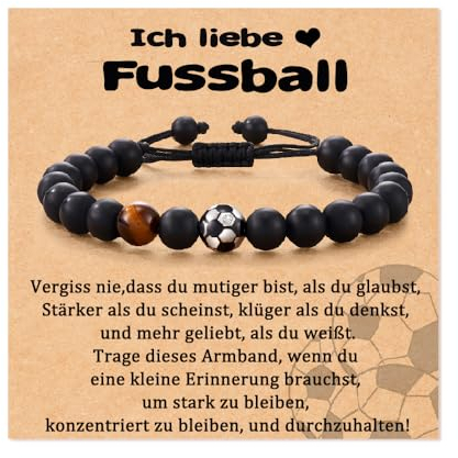 Teenager Jungen Geschenk, Fussball Fußball Geschenke für Teenager 6 7 8 9 10 11 12 13 14 15 16 17 18 19 20 21 Jahre Jungen Sohn Weihnachten Armband