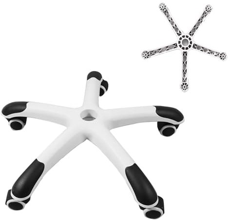 24 inch Nylon Gaming Chair Base Replacement, Office Chair Base Replacement, Swivel Chair Base with 5 Casters, Heavy Duty Office Chair Base Part, Universal Gas Cylinder Hole and Casters Sockets