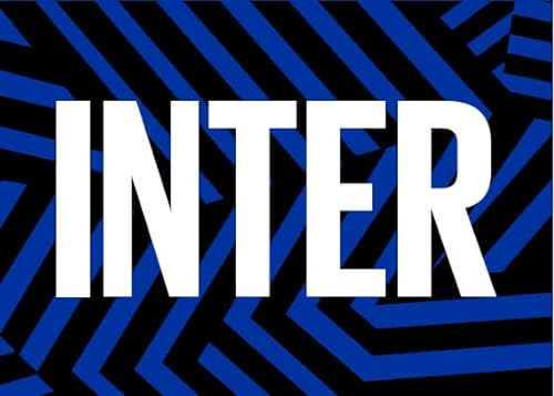 Inter Bandiera Dimensioni 70 x 50 cm con Nuova Grafica Geometrica con wormark Centrale