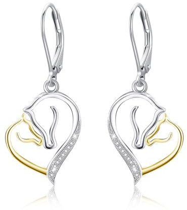 MEDWISE Silber 925 Sterlingsilber Hänger Ohrringe Pferd Schmuck Geschenk Hypoallergen für Damen und Mädchen