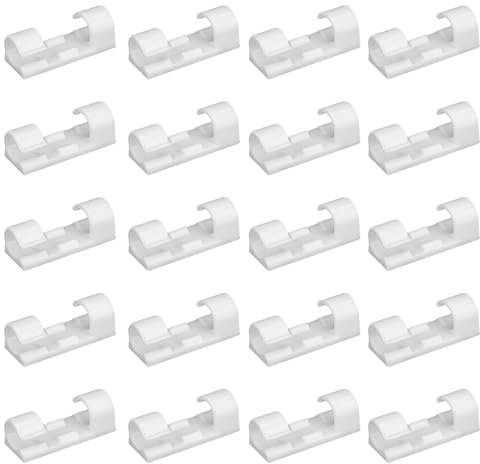 Kabel-Clips, selbstklebende Kabelmanagement-Clips, Set mit 20 Stück für die Kabelführung ohne Bohren | Organisation von Desktop-Kabeln, USB-Kabel, Ethernet-Kabel, Kabel, Tast-Kabel