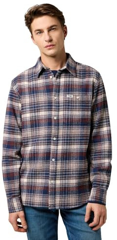 Wrangler Men's Shirt, Navy Birch, 3XL