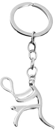 YAPKOLV Llavero de Tenis, Llavero para Jugadores de Tenis, Tenis en Metal, Regalos Creativos para Hombres, Mujeres & Niños (Plata)