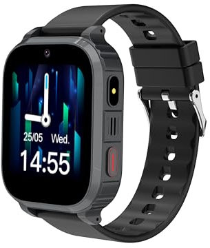 Moikmlih GPS Smartwatch Kinder mit 1,83“ HD-Bildschirm 4G Video- und Telefonanrufen, SOS, mit Echtzeitortung und Schulmodus, Ausgezeichnetes Geschenk für Jungen und Mädchen von 5 bis 14 Jahren