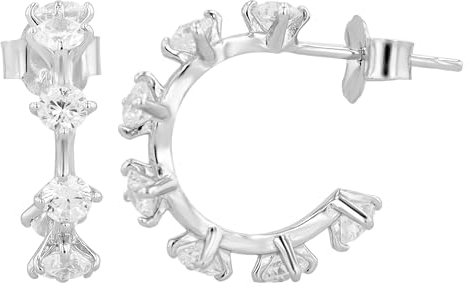 Twig 925/- Echt Silber Ohrstecker/Ohrring mit Zirkoniabesatz, rhodiniert