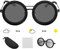 Gafas de sol con tintado ajustable, 1-9 velocidades, redondas, ajustables, con lentes de filtro ND, polarización, lentes redondeadas, gafas de sol de playa para hombre, material de acero inoxidable