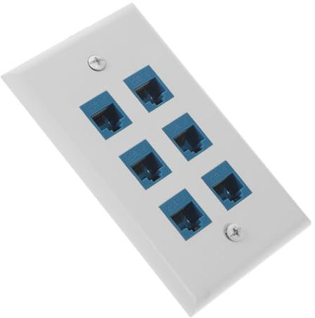 Lurrose Office Wall Ethernet Outlet Wall Hanging Ethernet Socket Panel Socket Plastic Plate