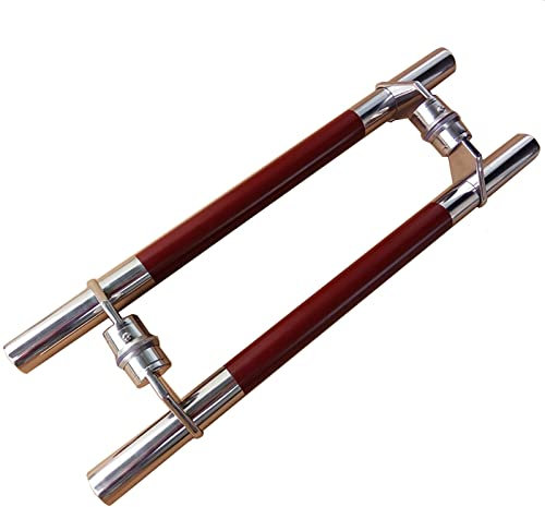 PZOFERLIN Maniglia doppia per porta doccia Maniglia for porta scorrevole in vetro a doppia faccia a forma di H in acciaio inossidabile, 100 cm, confezione da 2