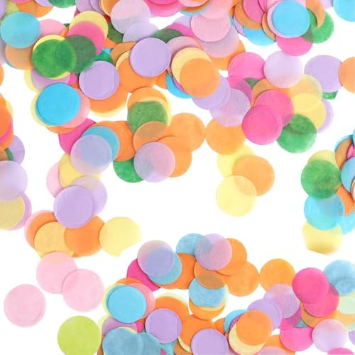 Yeenano Konfetti,6000 Stück Buntes Konfetti,Runde Papierkonfetti,Streudeko Bunt Groß Mehrfarbig,2.5 cm Konfettikanone für Hochzeiten,Geburtstage,Weihnachten und Tischdekorationen,Mehrfarbig