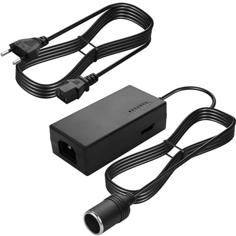 CERRXIAN Adattatore AC a DC per accendisigari auto, potenza massima 12V - 19V - 3.5A 20V - 24V - 3A Adattatore universale variabile AC 100V - 240V per accessori auto a basso consumo