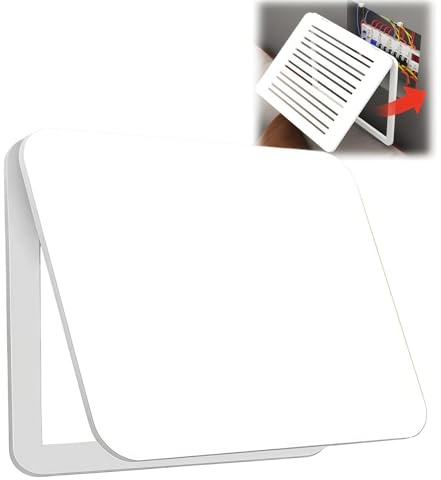 SAYEYBU Cache Panneau éLectrique, Couvercles Panneau Disjoncteurs Respirants Blancs, Cache BoîTier à Fusibles Ventilé sans PerçAge, Porte DéCorative pour Cacher Un Mur,C,34 * 24cm
