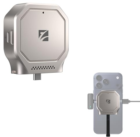 Freewell Pro SSD Link für iPhone 15 Pro & höher, Samsung S25 Ultra | Unterstützt M.2 2230 NVMe bis zu 8 TB,10 Gbit/s USB-C,aktive Kühlung,Audioanschluss,100 W PD Aufladen,externe ProRes-Aufnahme