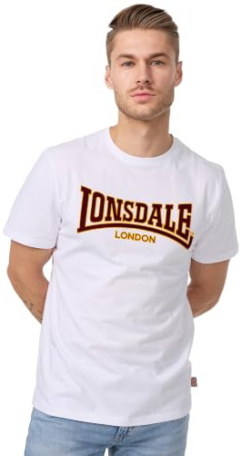 Lonsdale Herren-T-Shirt, 100% Baumwolle, Slim Fit, lässige Alltagskleidung | Atmungsaktives Material, leichter Komfort, Kurzarm-T-Shirt, Shirt mit Rundhalsausschnitt für Fitness, Reisen, Büro & Freizeit