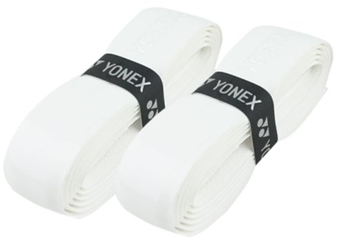 Yonex – Griffband für Badmintonschläger, Tennis oder Squash (synthetisches Material), 2 x Weiß