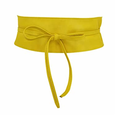 FASHIONGEN - Damen gürtel, Taillengürtel, Bindgürtel, Obi gürtel MICA - Gelb, L-XL