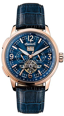 Ingersoll Men's The Regent Automatic Watch with Blue Dial and Blue Leather Strap I00301