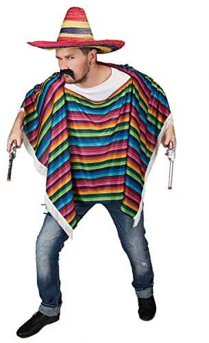 DEGUISE TOI Mexikanischer Poncho mit bunten Streifen - Multicolore